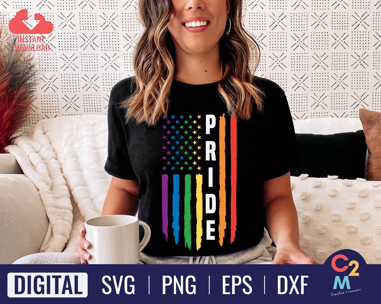 LGBTQ Pride American Flag SVG | Rainbow Flag | Gay Awareness Svg ...