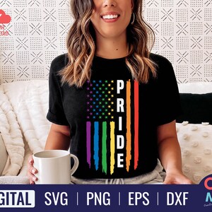 LGBTQ Pride American Flag SVG | Rainbow Flag | Gay Awareness Svg ...