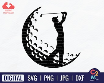 Golf Logo SVG | Golf SVG | Golfspieler | Golf Clipart | Golfball SVG | Golf Vektor | Golf-Silhouette | Cricut Cut-Datei | Sofort Download