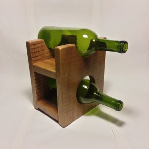 Reclaimed Wood Wine Rack for Table or Counter