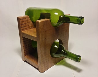 Reclaimed Wood Wine Rack for Table or Counter