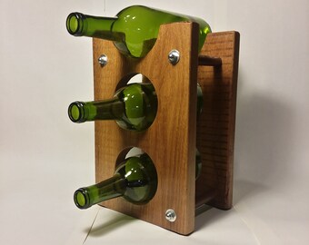 Reclaimed Wood Wine Rack for Counter or Table
