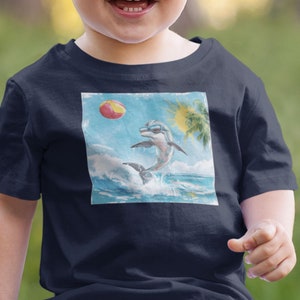 Cute Dolphin T-Shirt for Kids, Adorable Dolphin Graphic Tee, Fun & Playful Dolphin Shirt, Perfect Gift for Toddlers, Unique Ocean Tee