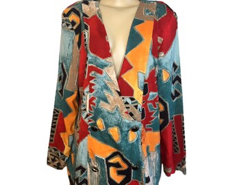 Vintage 80-tals Reina Tribal-kavaj