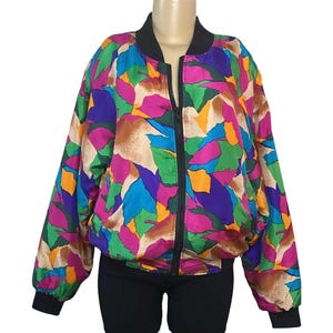 80s Silk Bomber - Etsy