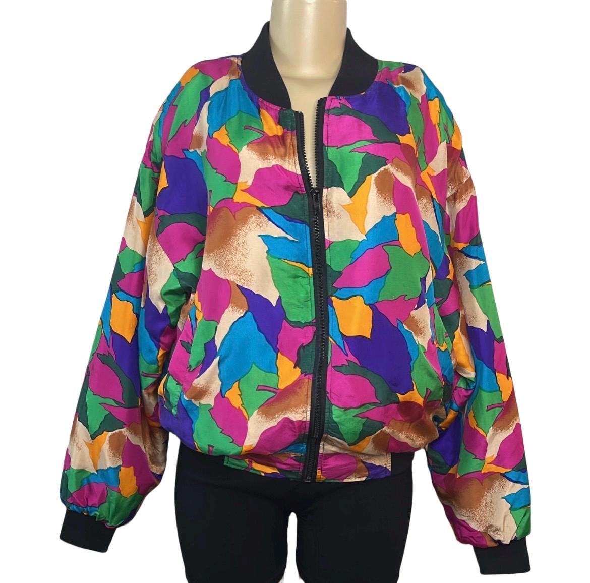 ジャケット・アウター 90s silk rave bomber jacket blouson 90s Silk Bomber - Etsy