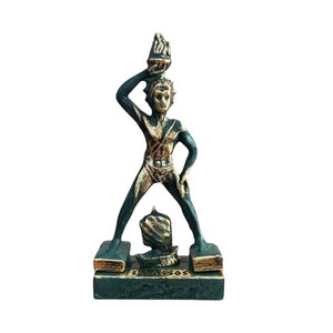 Colosso di Rodi, scultura artistica in bronzo, statua di Rodi, una delle sette meraviglie del mondo antico