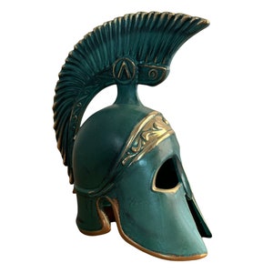 Spartan Helmet - Ancient Greek - Bronze - Museum Replica - Metal Art Sculpture - Greek Helmet