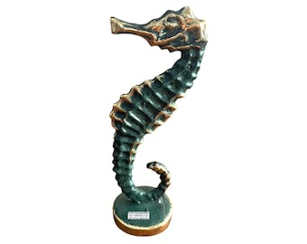 Seahorse Figurine, Bronze Office Decor, Metal Art Sculpture, Animals, Gift to Her, Gift to Him, Animal Décor