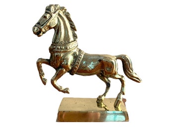 ギリシャ　ハンドメイド　ブロンズ像　馬 ギリシャの馬のブロンズ像（小） - 古代の抽象彫刻の馬の置物 - 16 cm