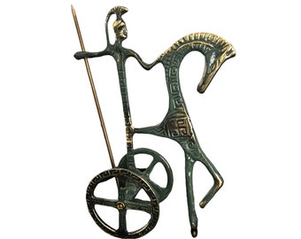Chariot of Goddess Athena, Bronze Statue, Goddess Athena, Goddess of Wisdom, Metal Art Sculpture