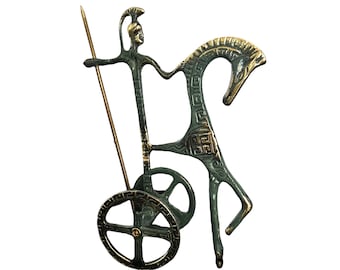 Chariot of Goddess Athena, Bronze Statue, Goddess Athena, Goddess of Wisdom, Metal Art Sculpture