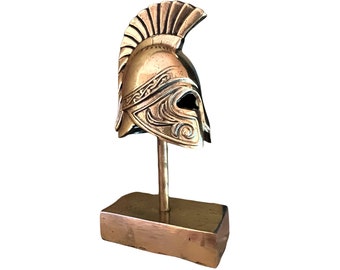 Ancient Greek Helmet - Bronze  - Museum Replica - War Helmet - Greek Art Decor - Greek Handmade Artifact Verdigris