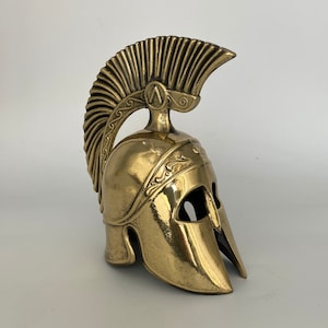 Spartan Helmet - Ancient Greek - Bronze - Museum Replica - Metal Art Sculpture - Greek Helmet