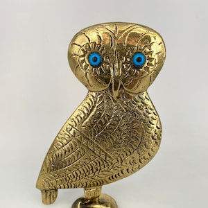 Owl of Athena, Bronze Statue of Owl, Greek Symbol of Wisdom , Metal Art Sculpture, Athena, Animals