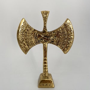 Double Axe, Bronze Office Decor, Metal Art Sculpture, Museum Replica, Minoan Civilization, Crete
