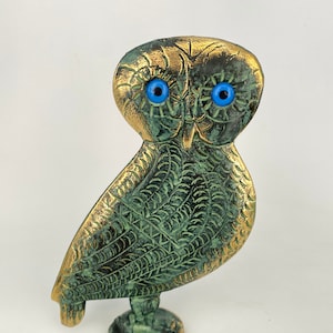 Owl of Athena, Bronze Statue of Owl, Greek Symbol of Wisdom , Metal Art Sculpture, Athena, Animals