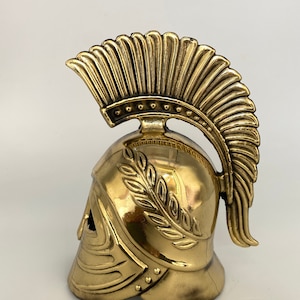 Spartan Ancient Greek - Bronze - Museum Replica - Metal Art Sculpture - Greek Helmet