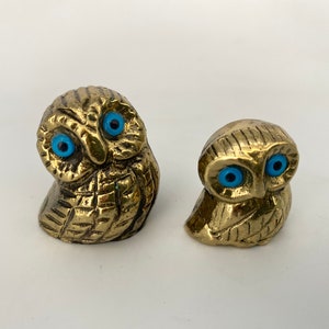 Bronze Set Owls of Athena, Greek Symbol of Wisdom , Metal Art Sculpture, Athena, Animals, Bronze Statue