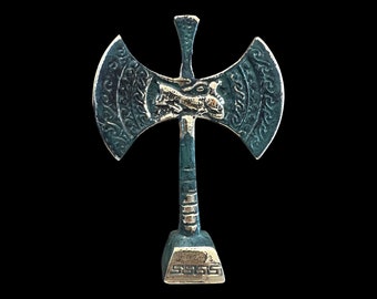 Double Axe, Bronze Office Decor, Metal Art Sculpture, Museum Replica, Minoan Civilization, Crete