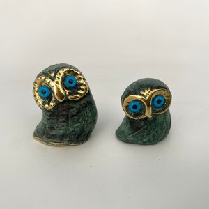 Bronze Set Owls of Athena, Greek Symbol of Wisdom , Metal Art Sculpture, Athena, Animals, Bronze Statue