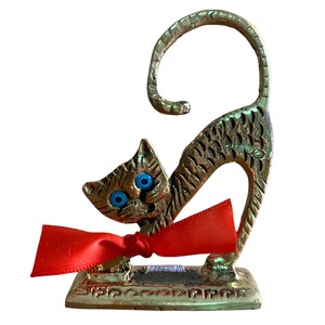 Cute Cat Statue, Bronze Office Decor, Metal Art Sculpture, Animals, Gift to Him, Gift to Her, Animal Décor