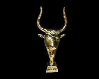 Minotaur, Bronze Bull Statue, Bull's Head, Museum Replica, Metal Art Sculpture, Crete, Minoan Civilization, Knossos, Crete Art