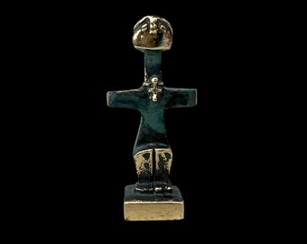 Idole de Pomos, statue en forme de croix, symbole de fertilité, réplique de musée, Chypre, sculpture d'art en métal