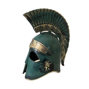 Greek War Helmet, Ancient Greek, Corinthian Helmet, Bronze Art, Museum Replica, Patina