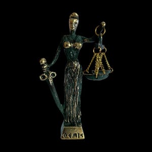 Themis Statue, Goddess of justice, Greek Goddess, Metal Art Sculpture, Museum Replica, Lawyer Gift