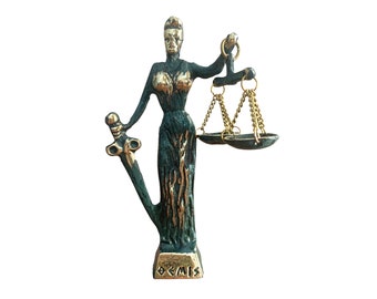 Themis Statue, Goddess of justice, Greek Goddess, Metal Art Sculpture, Museum Replica, Lawyer Gift