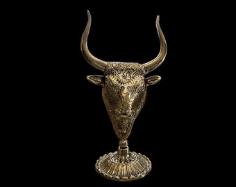 Minotaur, Bronze Bull Statue, Bull's Head, Museum Replica, Metal Art Sculpture, Crete, Minoan Civilization, Knossos, Crete Art