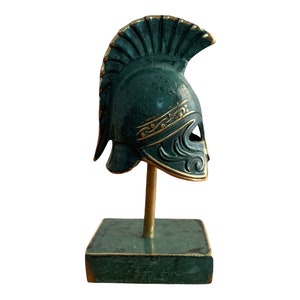 Ancient Greek Helmet - Bronze  - Museum Replica - War Helmet - Greek Art Decor - Greek Handmade Artifact Verdigris