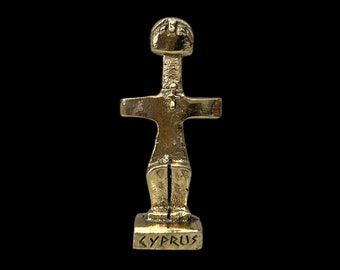 Idol of Pomos, Cross Shape Statue, Symbol of Fertility, Museum Replica, Cyprus, Metal Art Sculpture