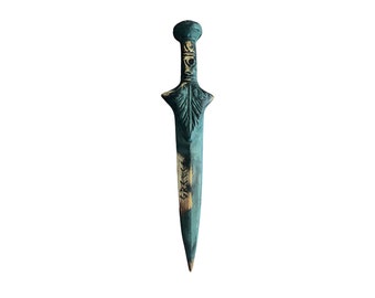 Bronze Metal Sword, Αntique Bronze Tone, Double Sided, Handmade Greek Metal Art Sculpture, Gift for him