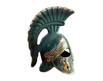 Spartan Ancient Greek,Solid  Bronze, Museum Replica, Metal Art Sculpture, Greek Helmet