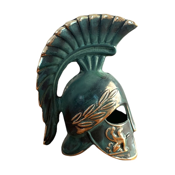 Spartan Ancient Greek,Solid  Bronze, Museum Replica, Metal Art Sculpture, Greek Helmet