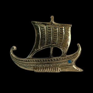 Ancient Trireme Bronze Vessel, Museum Replica, Metal Art Sculpture, Greek Boat Trireme, Gift, Sea, Warship