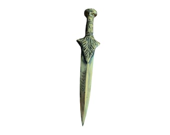 Bronze Metal Sword, Αntique Bronze Tone, Double Sided, Handmade Greek Metal Art Sculpture, Gift for him