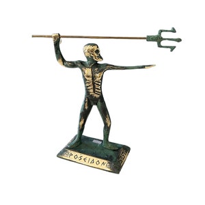 Poseidon, God of the Sea, Storms, Earthquakes and Horses, Greek God Statue, Metal Art Sculpture
