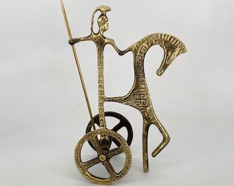 Chariot of Goddess Athena, Bronze Statue, Goddess Athena, Goddess of Wisdom, Metal Art Sculpture
