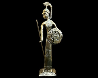 Goddess Athena, Bronze Statue, Goddess of Wisdom, Metal Art Sculpture,