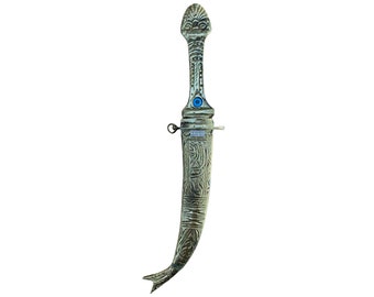 Bronze Metal Sword, Αntique Bronze Tone, Double Sided, Handmade Greek Metal Art Sculpture, Gift for him