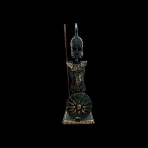 Spartan Panoply - Ancient Greek Military Armor - Helmet Shield and Spear - Bronze - Museum Replica