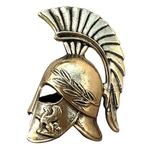 Spartan Ancient Greek,Solid  Bronze, Museum Replica, Metal Art Sculpture, Greek Helmet