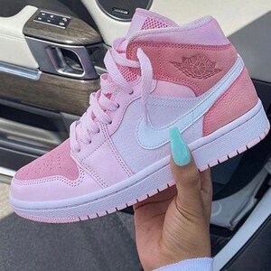 Pink Jordans - Etsy