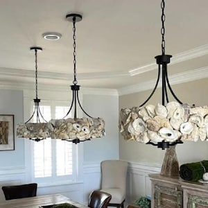 Custom Made Oyster Light Fixture (Black Satin Finish shown)