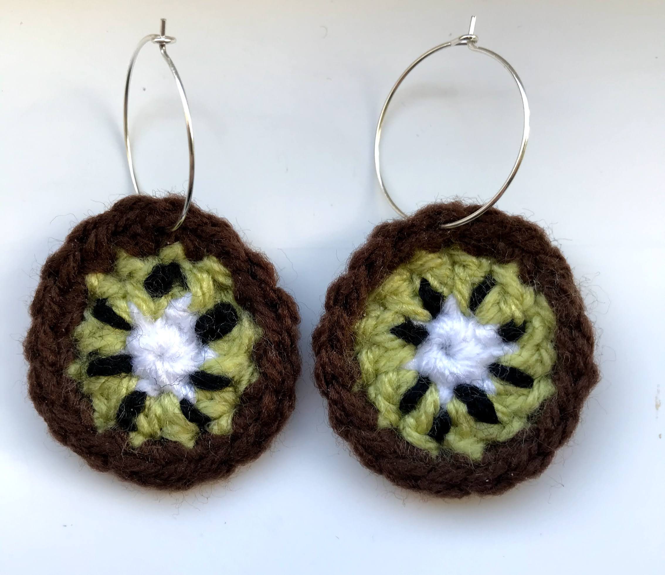 Crochet Kiwi Fruit Hoop Earrings Etsy.de