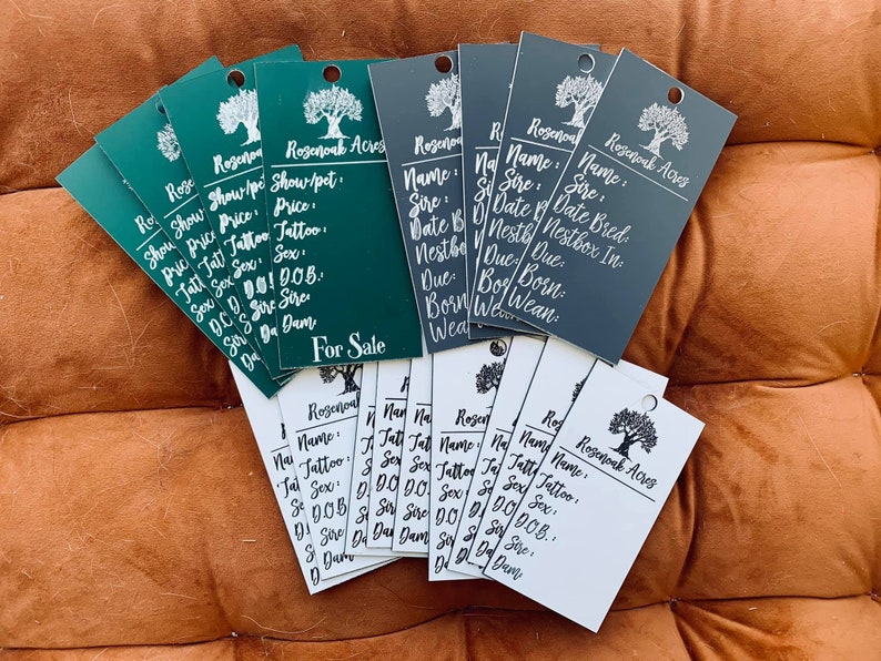 Rabbitry Cage Cards Etsy