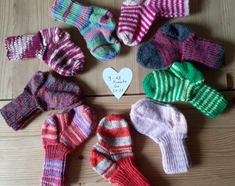 hand-knitted baby socks for 9 -12 months, size. 21 - 22, with elastic shaft.